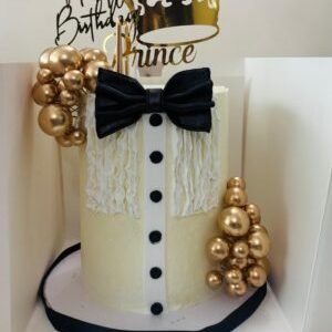 Personalised Delicious Handmade Men’s Birthday, Bachelorette, Graduation Prince Bow Tie, Smart Tall Cake  – Customise Colour-Available for Delivery or Collection