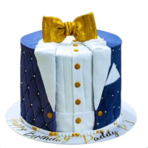 Personalised Gorgeous 1Tier Men Beaded Suit & Bow Tie; Delicious Handmade Tall Cake- Customise Colour-Available for Delivery or Collection