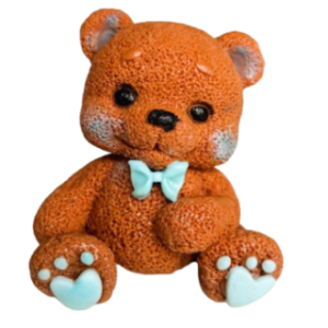 Large Edible Sugar Fondant Teddy Bear (7cm), Handmade Boys/Girls Birthday, Baby Shower, Christening 3D Figure Cake Topper/Decoration -Free & Fast Next Day Shipping