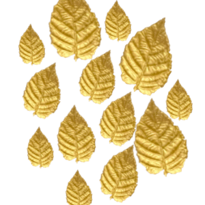 24 Edible Sugar Fondant realistic leaves; (3D Veined Gold); Various Sizes;  Handmade Cake/Cupcake Toppers/Decorations/Sprinkles -Free & Fast Shipping- 