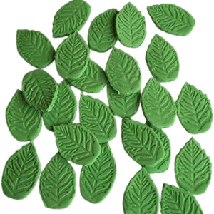 24 Edible Sugar Fondant Rose leaves; (Veined) Green; 3.5cm; Wedding/Anniversary, Christmas, Birthday Etc Handmade Cake/Cupcake Toppers/Decorations/Sprinkles -Free & Fast Shipping-