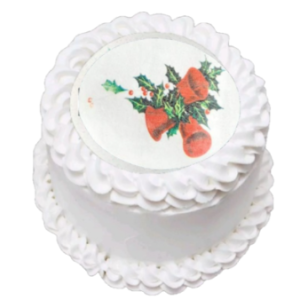 Large Pre-cut Round 6″ Edible Holly Leaves, Berries & Jingle Bells Wafer/Icing Paper Photo Christmas Cake Topper Decoration -Free & Fast Shipping
