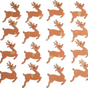 18 Pre-cut Gorgeous Large Edible Reindeers; Red Nose 5.5cm; 3D Wafer Paper Christmas Cake/Cupcake Topper/Dessert Decoration-Cream/Brown -Free & Fast Shipping