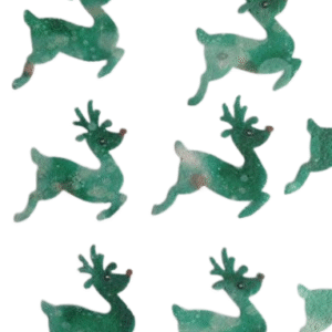 18 Pre-cut Gorgeous Large Edible Reindeers; Red Nose 5.5cm; 3D Wafer Paper Christmas Cake/Cupcake Topper/Dessert Decoration-Green -Free & Fast Shipping