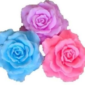 Customise Colour; 3 Beautiful Large Edible Sugar  Rose Flowers, (not wired); 8cm; each 3D Handmade; Wedding/Anniversary, Birthday, Mother’s Day, Etc Cake Toppers/Decorations -Free & Fast Shipping