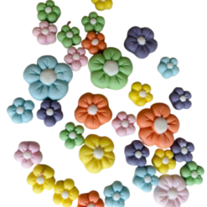 Customise Colour-18 Beautiful Edible Sugar Fondant Balloon Blossom/Daisy Flowers; 3 Mixed Sizes; Handmade Cake/Cupcake Toppers/Decorations -Free & Fast Next Day Shipping