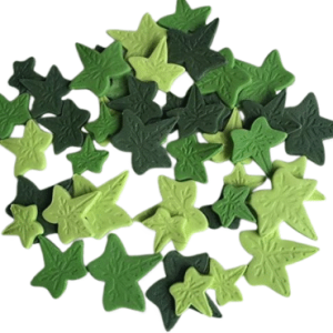 24 Edible Sugar Fondant Ivy Leaves; 3 Shades of Ivy Green, 3 Mixed Sizes; Wedding/ Anniversary, Birthday, Christmas Etc, Cake Toppers/Decoration -Free & Fast Shipping