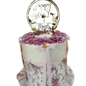 Personalised Gorgeous 1Tier Hexagon Vintage Mothers’ Day; Delicious Handmade Tall Cake- Customise Colour-Available for Delivery or Collection