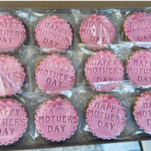 Customise Colour- 12 Luxury SS Mother’s Day Cookies/Biscuits Branded Party favours/Gifts; 6.5cm Each-Free & Fast Shipping- 