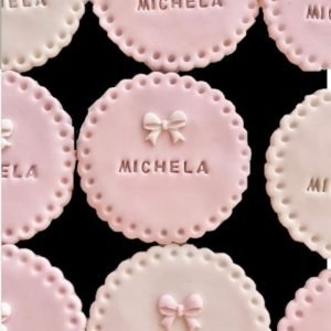 10 Customised/Personalised Colour/Texts/Name/Number SS Luxury Cookies/Biscuits Branded Party favours/Gifts (6.5cm each) -Free & Fast Shipping-