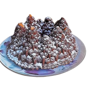 Delicious, Rich and Moist Handmade Pine Forest Figure Christmas Fruit Cake; Assorted Fruits & Nuts; Hollow Centre; 9″ W x 4″ H – Free & Fast Shipping