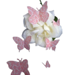 56 Beautiful Pre-cut Edible Vintage Pattern Butterflies; Pink; 3D Mixed Sizes Wafer Paper Wedding, Birthday, Etc Cake/Cupcake Topper/Decoration