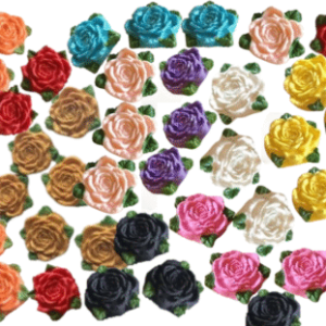 Select Colour; 6 Edible Sugar Fondant Romantic Rose Flowers with leaves; 4.5cm Valentine, Mothers day, Wedding, Christmas Handmade Cake/Cupcake Toppers/Decorations-Free & Fast Shipping