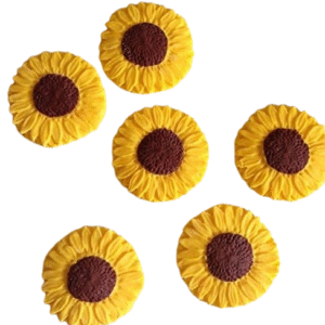 6 Large Edible Sugar Fondant Sunflowers/Gerbera; 5.5cm each Handmade Wedding, Birthday, Mother’s day, Easter, Etc Cake/Cupcake Topper/Decoration  -Free& Fast Shipping