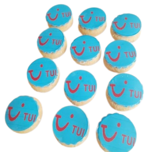 12 Customised/Personalised SS Luxury Cookies/Biscuits Branded Party favours/Gifts with Photo/Image/Words/Logo (6.5cm each) -Free & Fast Shipping- 