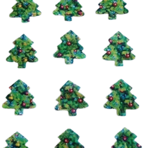 18 Gorgeous Pre-cut Large Edible Christmas Trees; Green 5cm; 3D Stand-up Wafer Paper; Christmas Cake/Cupcake Topper/Decoration -Free & Fast Shipping