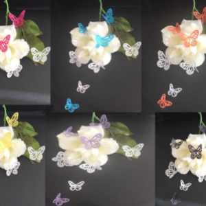 42 Pre-cut Beautiful Edible Lace Butterflies; 2 Mixed colours; Choose Your Colour; 2 Sizes; 3D Wafer Paper Birthday Wedding Etc Cake/Cupcake Topper/Decoration