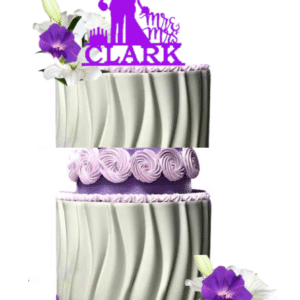 Elegant & Stylish 3 Tier Wedding/Anniversary Cake with Wave Impression; Customise Colour(s)- Available for Delivery or Collection