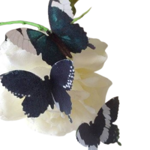 15 lovely Pre-cut Large Edible Butterflies; 3D; Black; 5.2cm Each Wafer Paper Birthday, Wedding Etc Cake/Cupcake Topper/Decoration