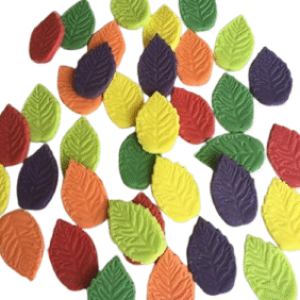 24 Edible Sugar Fondant Rose leaves; (Veined) Autumn Mixed Colours; 3.5cm; Wedding/Anniversary, Christmas, Birthday Etc Handmade Cake/Cupcake Toppers/Decorations/Sprinkles -Free & Fast Shipping-