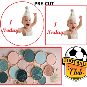 Personalised/Customised Large, Medium, Small Pre-Cut Round/Square/A4; Pre-cut Edible Wafer/ Icing Paper Photo, Image, Text, Football Club Logo; Cake Topper/Decoration -Free & Fast Shipping